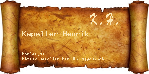 Kapeller Henrik névjegykártya