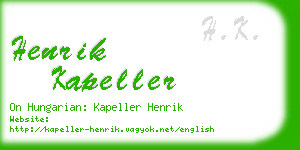 henrik kapeller business card